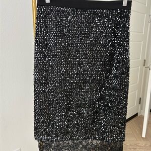 Elegant Black Sequin Skirt